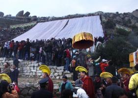 buddhist ceremony on Shoton Festival
